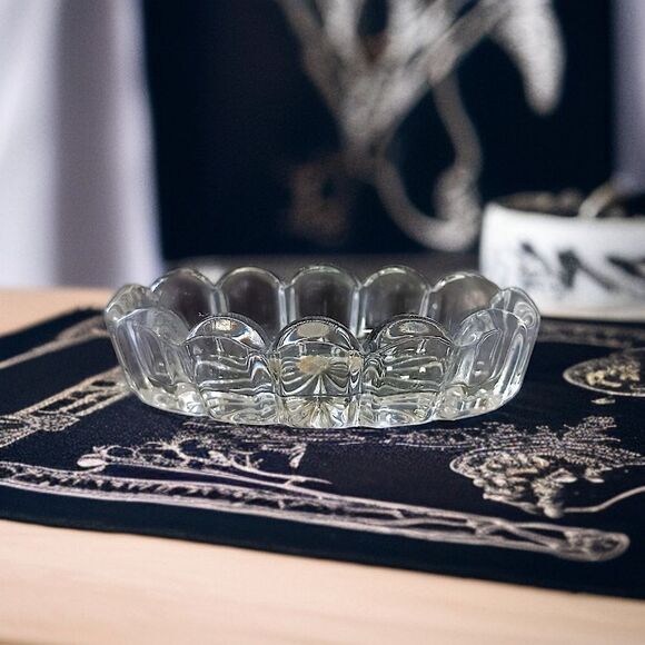 Open Glass Salt Cellar Oval Starburst Antique Clear Oblong Victorian Art Deco. - Picture 14 of 16